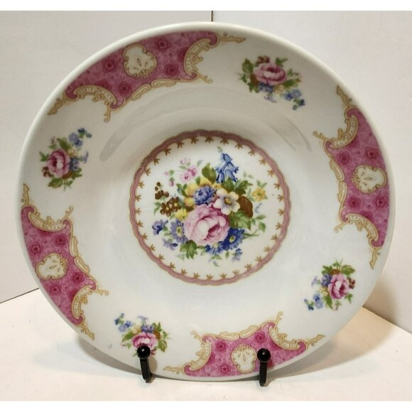 Vtg Fine China Porcelain Floral Spring Garden Coup Soup Bowls Set Of 4 - Picture 3 of 10